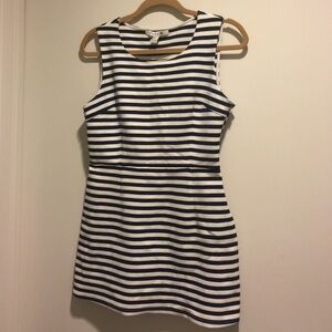 Super mini navy/white stripe dress
